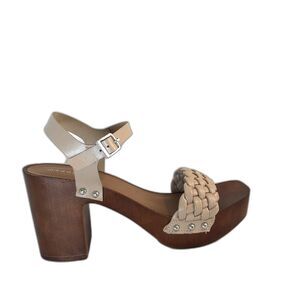 NWOB Madden Girl Delain Braided Sandal Taupe sz 8.5